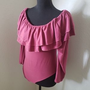 Sexy Blush Cotton Candy Couture Bodysuit w/Ruffles